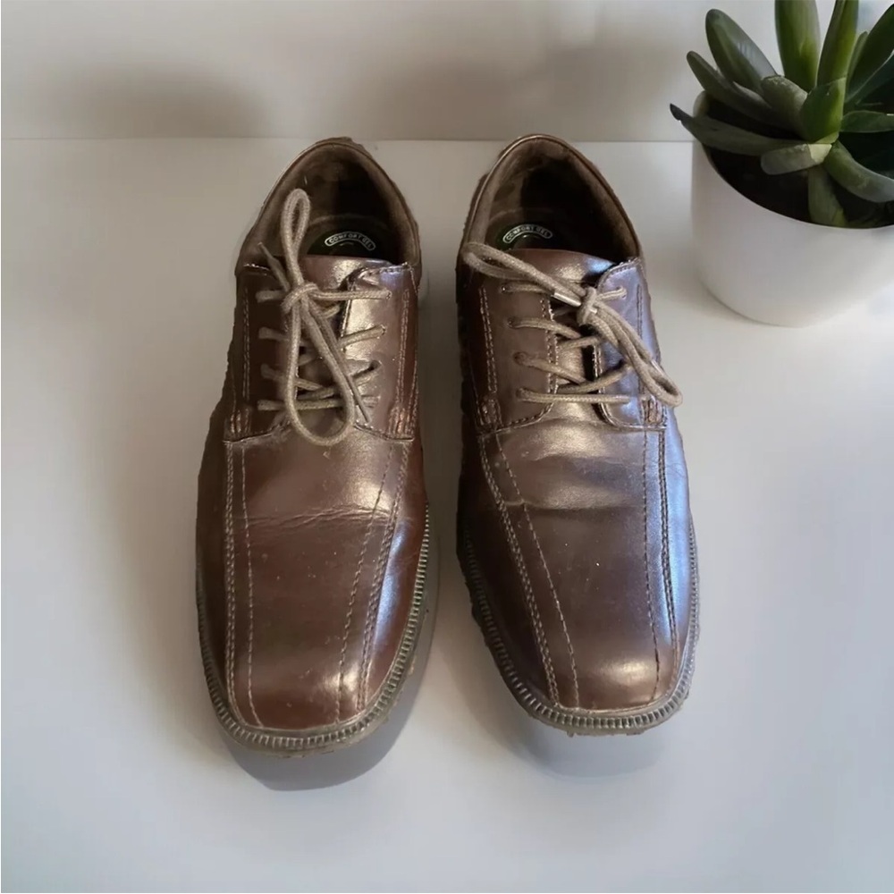 Nunn Bush Kore Comfort Gel Dress Shoes Brown Leather Men's Size 9.5M